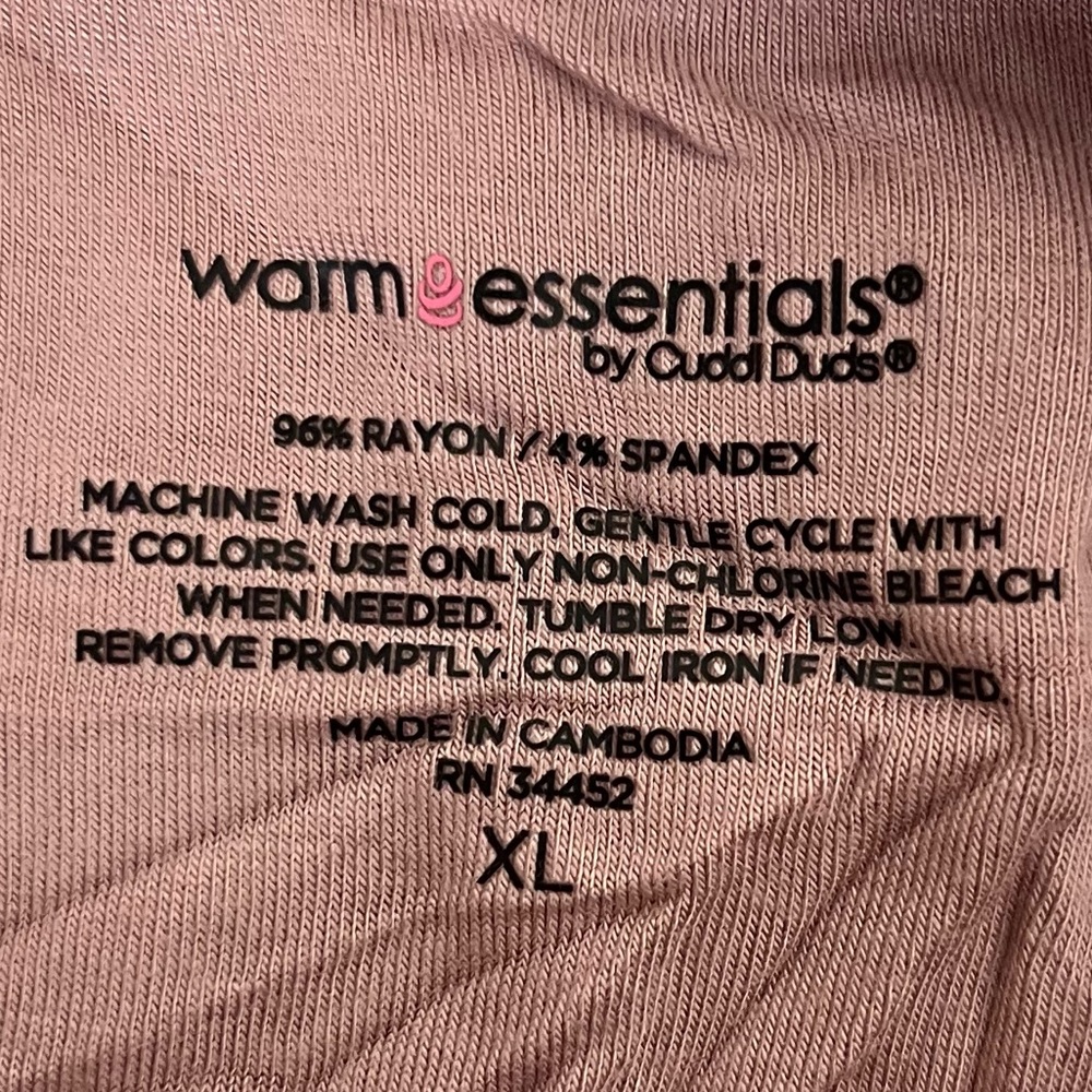 NWT Mauve Shadow Long Sleeve Scoop Neck Shirt - Warm Essentials by Cuddl Duds - Picture 5 of 9